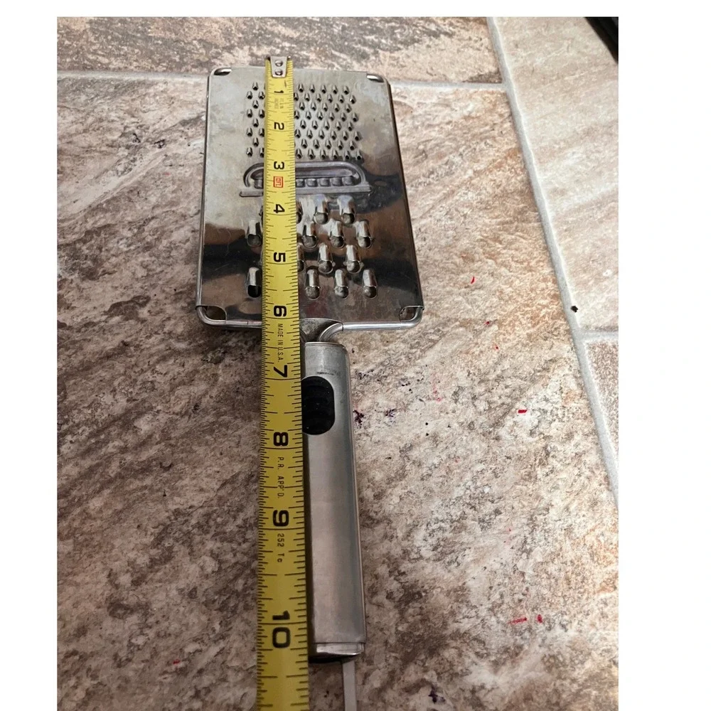 Oneida 18/8 Stainless Steel Handheld Flat Cheese Grater 3-Way Shredder Zester